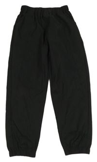 Černé šusťákové cuff kalhoty 