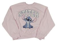 Světlerůžová oversize mikina se Stitchem H&M