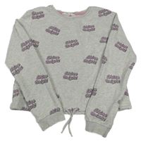 Šedá crop mikina s nápisy H&M