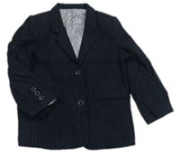 Černo-šedé pruhované vlněné sako M&S
