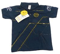 Tmavomodré vzorované polo tričko Blue Tag 