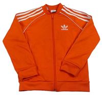 Oranžová propínací sportovní mikina s logem Adidas