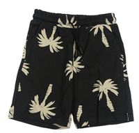 Antracitové teplákové kraťasy s palmami Matalan