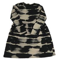 Černo-béžové batikované bavlněné šaty H&M