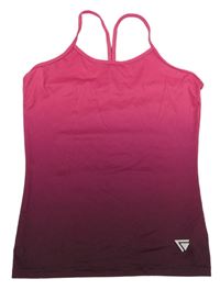 Tmavorůžovo-purpurový ombré sportovní top TCM 