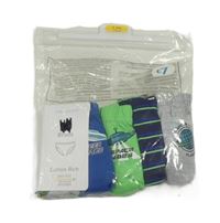 Nové - 5pack - šedé + pruhované + zelené + modré + šedé slipy Primark