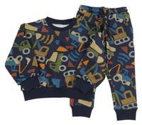 2set - Tmavomodrá mikina s traktory + tepláky Matalan