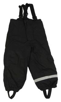 Černé šusťákové oteplovačky s odepínacími kšandami H&M