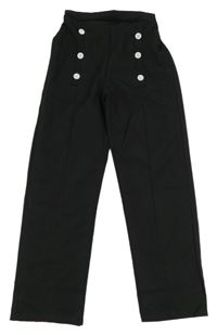 Černé slavnostní kalhoty s knoflíčky 