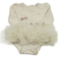 Béžové body s králíčkem a tutu sukní TU 