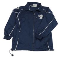 Tmavomodrá propínací sportovní mikina s výšivkou Olympic