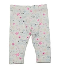 Bílé legíny s rybičkami Lupilu