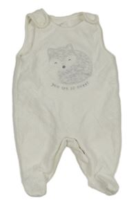 Bílé sametové dupačky s liškou C&A