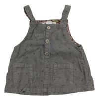 Šedé manšestrové šaty s písmenky Zara