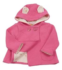 Růžový prošívaný mikinový podšitý kabátek s kapucí Ted Baker