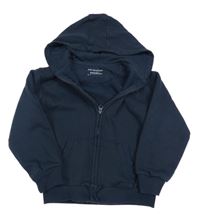 Tmavomodrá propínací mikina s kapucí Primark