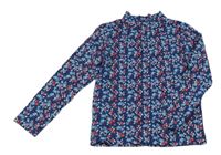 Tmavomodré triko s kytičkami a rolákem Tissaia