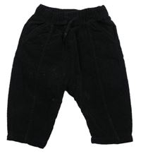 Černé manšestrové podšité kalhoty Zara