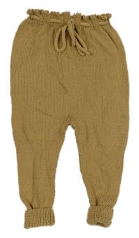 Béžové pletené kalhoty 