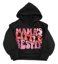 Černá mikina s nápisem a kapucí 