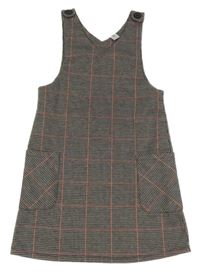 Černo-bílo-červené kostkované šaty Tu