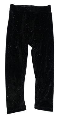 Černé sametové třpytivé legíny George 