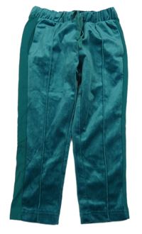 Tmavozelené plyšové kalhoty Topolino