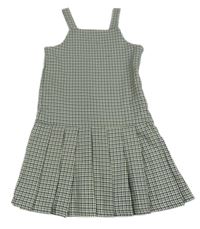 Černo-limetkovo-bílé vzorované skládané šaty Primark