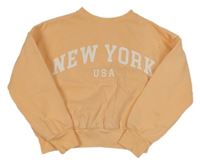 Oranžová crop mikina s nápisem F&F