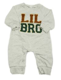 Šedý melírovaný teplákový overal s nápisem