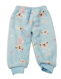 Světlemodré chlupaté kalhoty s medvídky 