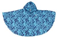 Světlemodro-tmavomodré army pláštěnkové pončo s kapucí Trespass 