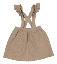 Béžová pletená žebrovaná sukně s odepínacími kšandami George