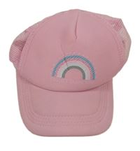 Světlerůžová kšiltovka s duhou 