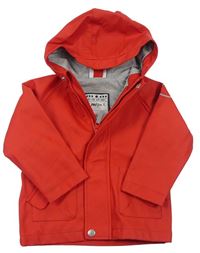 Červená nepromokavá jarní bunda s obláčkem a kapucí Topomini