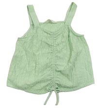 Světlezelený mačkaný halenkový crop top s nařasením H&M