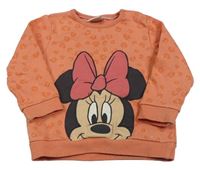 Lososová vzorovaná mikina s Minnie Disney