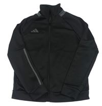 Černo-tmavošedá funkční sportovní propínací mikina Adidas