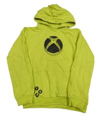 Limetková mikina s X-BOX a kapsou a kapucí PEP&CO