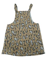 Béžovo-šedo-tmavošedo-světlemodré vzorované vlněné šaty Next