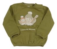 Khaki mikina s ptáčky C&A