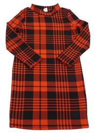 Červeno-černé kostkované vzorované šaty SHEIN