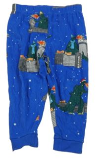 Safírové fleecové pyžamové kalhoty s draky a budovami M&S