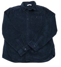 Tmavomodrá manšestrová košilová bunda M&S