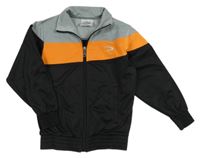 Čeno-oranžovo-šedá propínací sportovní mikina 