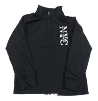 Černá sportovní mikina s písmenky a nápisem a vzorem Matalan