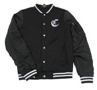 Černý bomber s potiskem a pruhy coolcat