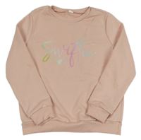 Světlerůžová mikina s nápisem 