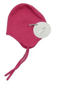 Nové - tmavorůžová pletená zavazovací čepice absorba