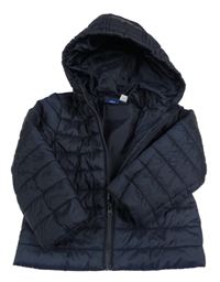 Tmavomodrá prošívaná šusťáková přechodová bunda s kapucí Cbicco